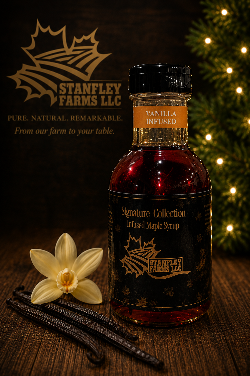 Vanilla Infused Maple Syrup ~ Half-Pint (8oz)